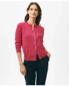 Brooks Brothers Twinset Cardigan In Merino Wool Sweater In Bright Pink
