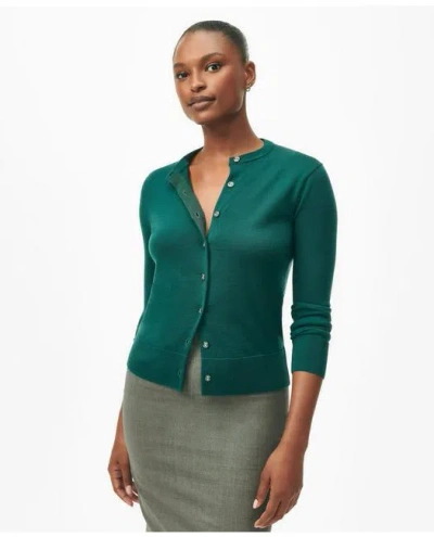 Brooks Brothers Twinset Cardigan In Merino Wool Sweater In Medium Green