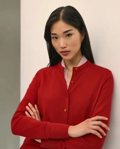 Brooks Brothers Ultimate Merino Twinset Cardigan Sweater In Red