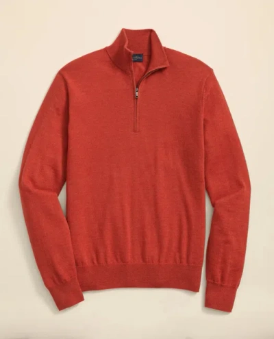 Brooks Brothers Ultimate Merino Wool Half-zip Sweater In Red