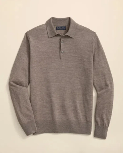 Brooks Brothers Ultimate Merino Wool Polo Sweater In Brown