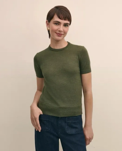Brooks Brothers Ultimate Merino Wool Short-sleeve Sweater Shell In Green