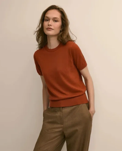 Brooks Brothers Ultimate Merino Wool Short-sleeve Sweater Shell In Orange