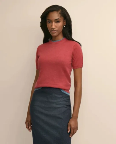 Brooks Brothers Ultimate Merino Wool Short-sleeve Sweater Shell In Pink