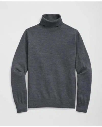 Brooks Brothers Ultimate Merino Wool Turtleneck Sweater In Dark Grey