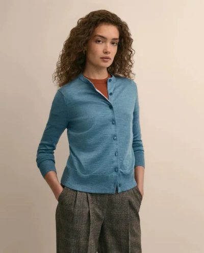 Brooks Brothers Ultimate Merino Wool Twinset Cardigan Sweater In Blue Heather