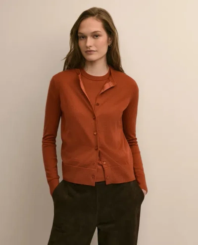 Brooks Brothers Ultimate Merino Wool Twinset Cardigan Sweater In Orange