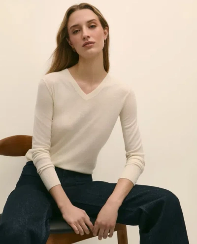 Brooks Brothers Ultimate Merino Wool V-neck Sweater In Neutral