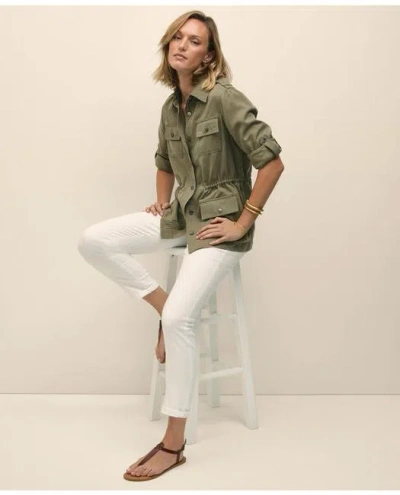 Brooks Brothers Utility Drawstring Waist Jacket In Olive Green