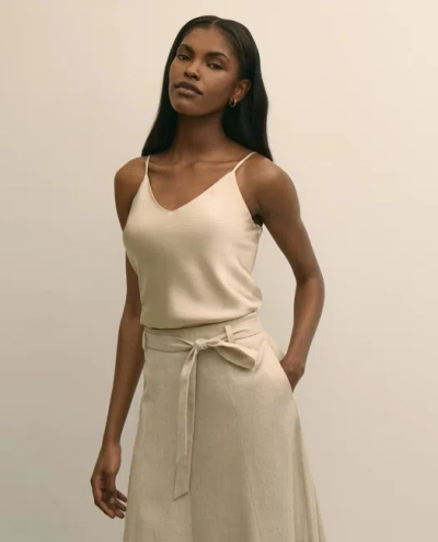 Brooks Brothers V-neck Cami In Washable Silk Charmeuse In Neutral