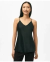 Brooks Brothers V-neck Camisole In Washable Silk Charmeuse In Black