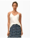 Brooks Brothers V-neck Camisole In Washable Silk Charmeuse In White