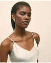 Brooks Brothers V-neck Camisole In Washable Silk Charmeuse In Light Grey