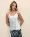 Brooks Brothers V-neck Camisole In Washable Silk Charmeuse In Pale Blue