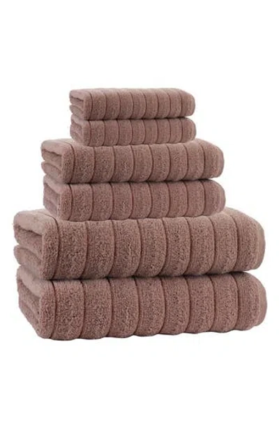 Brooks Brothers Vague 6-piece Bath Towel Set In Brown