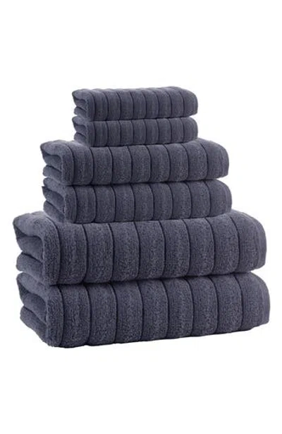 Brooks Brothers Vague 6-piece Bath Towel Set In Gray