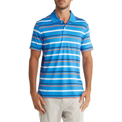Brooks Brothers Variega Performance Stretch Knit Short Sleeve Polo In Blue Multi