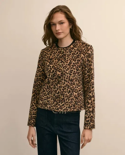 Brooks Brothers Velveteen Leopard Motif Jacket In Brown