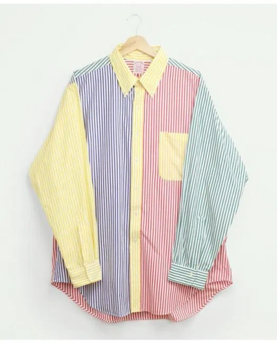 Brooks Brothers Vintage Bengal Stripe Fun Dress Shirt, 1990s, 17.5 | Size 17½ In Multicolor
