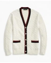 Brooks Brothers Vintage-inspired Supima Cotton Tennis Cardigan In Marshmallow