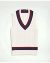 Brooks Brothers Vintage-inspired Tennis V-neck Vest In Supima Cotton In Ivory