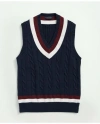Brooks Brothers Vintage-inspired Tennis V-neck Vest In Supima Cotton In Navy