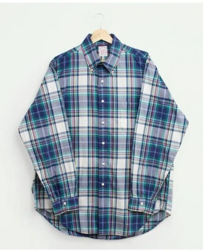 Brooks Brothers Vintage Plaid Shirt, 1990s, L | Size Large In Blue