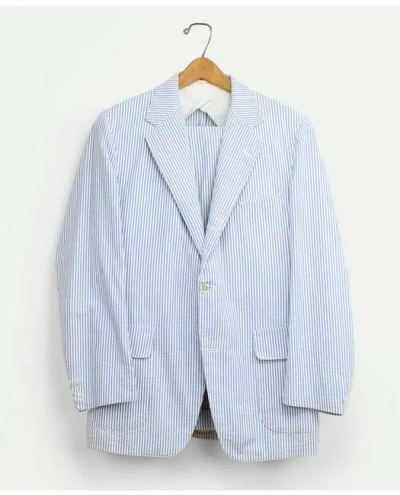 Brooks Brothers Vintage Seersucker Wash & Wear Suit, 1970s, 40 | Blue/white | Size 40 Regular