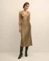 Brooks Brothers Viscose Bronze-gold Slip Dress In Gray