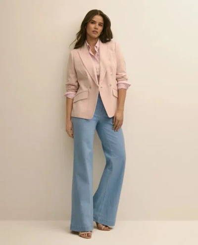 Brooks Brothers Viscose Melange Tweed Double-breasted Jacket In Pink