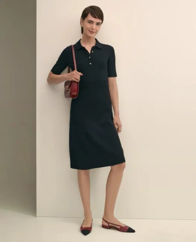 Brooks Brothers Viscose Polo Knit Dress In Multi