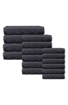 Brooks Brothers Waffle Terry 16-piece Turkish Cotton Towel Set In Anthracite
