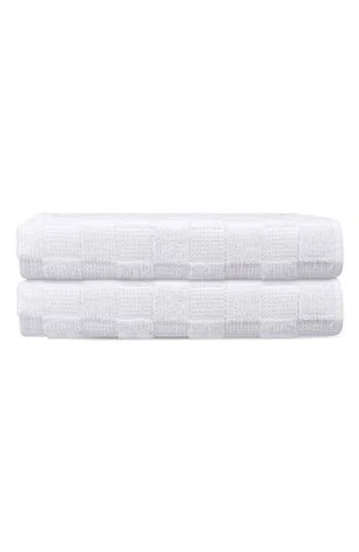 BROOKS BROTHERS BROOKS BROTHERS WAFFLE TERRY 2-PIECE TURKISH COTTON BATH TOWEL SET