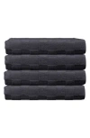 Brooks Brothers Waffle Terry 4-piece Turkish Cotton Bath Towel Set In Anthracite