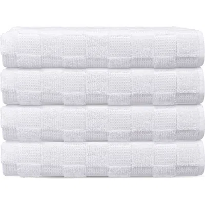 Brooks Brothers Waffle Terry 4-piece Turkish Cotton Bath Towel Set In White