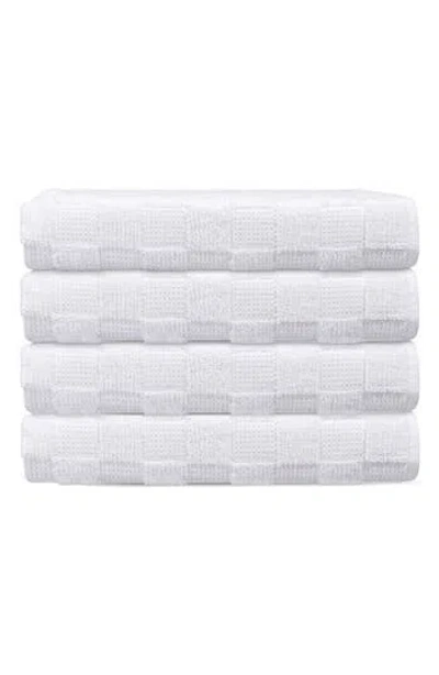 Brooks Brothers Waffle Terry 4-piece Turkish Cotton Bath Towel Set In White