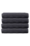 Brooks Brothers Waffle Terry 4-piece Turkish Cotton Washcloths In Anthracite