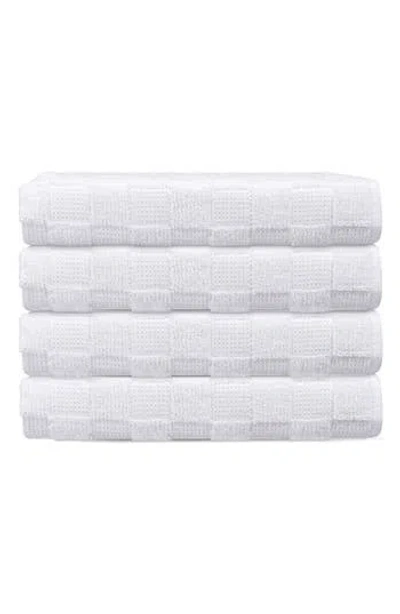 Brooks Brothers Waffle Terry 4-piece Turkish Cotton Washcloths In Gray