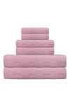 Brooks Brothers Waffle Terry 6-piece Turkish Cotton Bath Towel Set In Blush