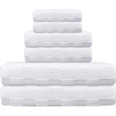 Brooks Brothers Waffle Terry 6-piece Turkish Cotton Bath Towel Set In White