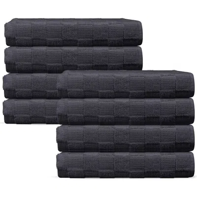 Brooks Brothers Waffle Terry 8-piece Turkish Cotton Hand Towels In Anthracite