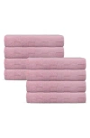 Brooks Brothers Waffle Terry 8-piece Turkish Cotton Hand Towels In Blush