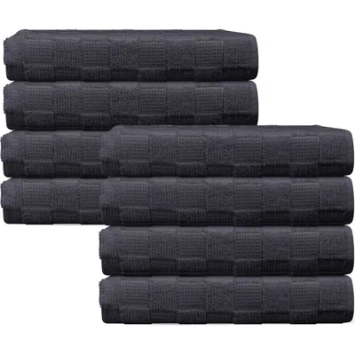 Brooks Brothers Waffle Terry 8-piece Turkish Cotton Washcloths In Anthracite