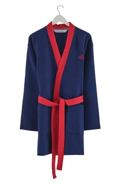 Brooks Brothers Waffle Turkish Cotton Robe In Blue