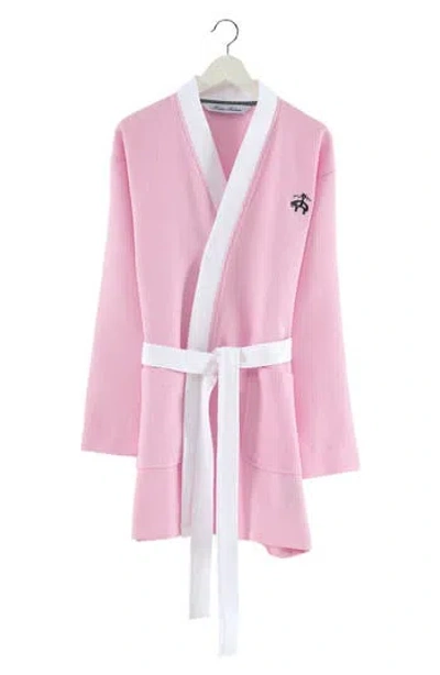 Brooks Brothers Waffle Turkish Cotton Robe In Pink