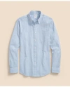 Brooks Brothers Washed Cotton Seersucker Button-down Collar, Stripe Sport Shirt In Blue