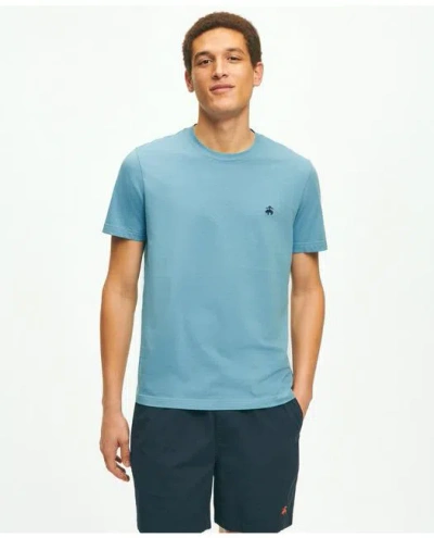 Brooks Brothers Washed Supima Cotton Logo Crewneck T-shirt | Blue | Size 2xl