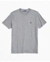 Brooks Brothers Washed Supima Cotton Logo Crewneck T-shirt In Grey