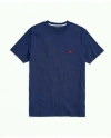 Brooks Brothers Washed Supima Cotton Logo Crewneck T-shirt In Navy