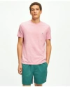Brooks Brothers Washed Supima Cotton Logo Crewneck T-shirt In Pink Heather